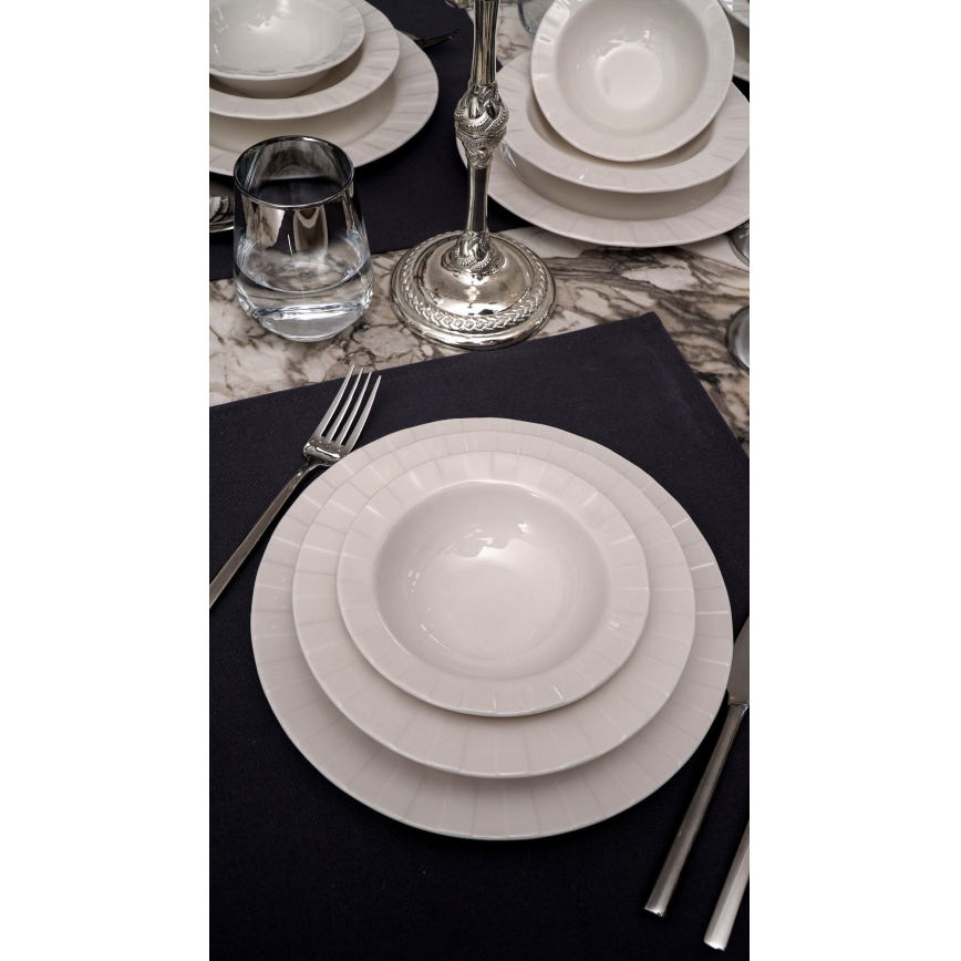 Juego de vajilla de 18 piezas, blanco/porcelana