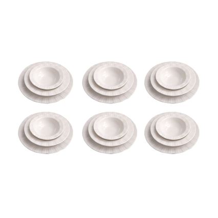 Juego de vajilla de 18 piezas, blanco/porcelana