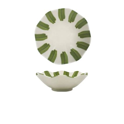 Juego de vajilla de 18 piezas blanco/verde/porcelana