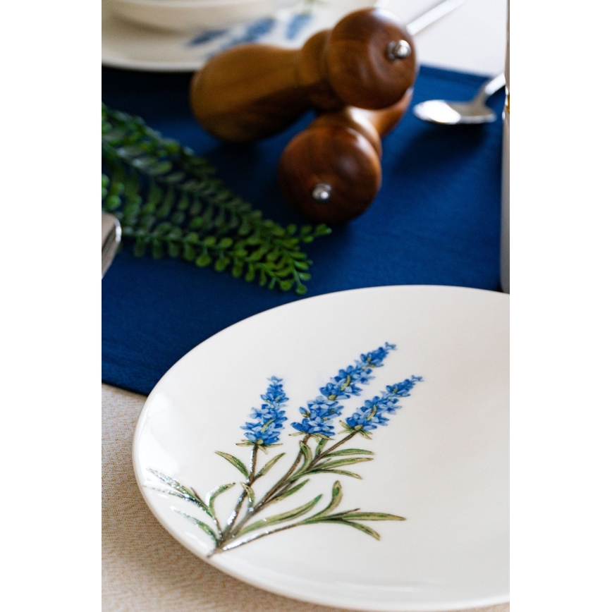 Juego de vajilla de 18 piezas de porcelana — blanco/azul/verde