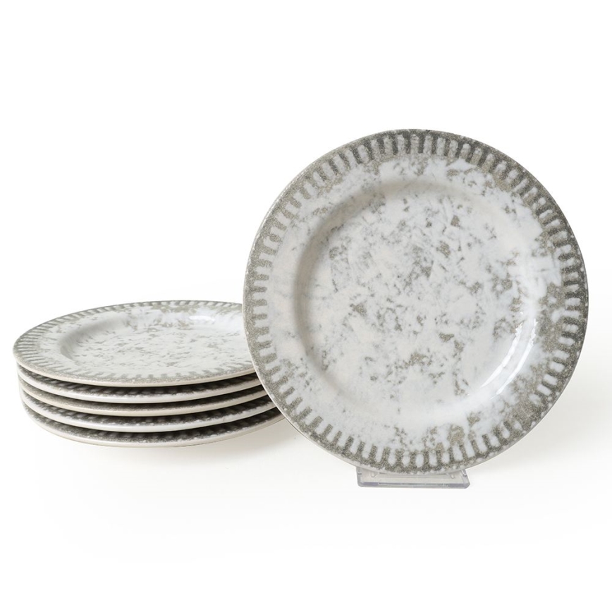 Juego de vajilla de 18 piezas, gris/cerámica