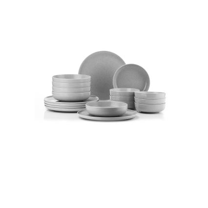 Juego de vajilla de 18 piezas gris/porcelana