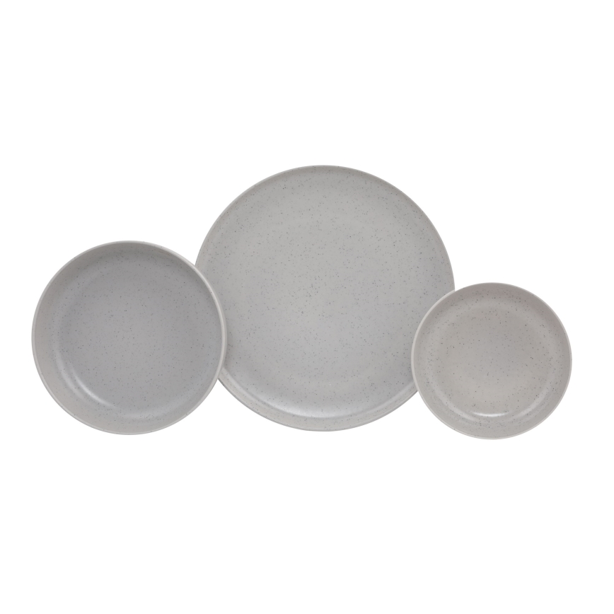 Juego de vajilla de 18 piezas gris/porcelana