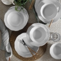Juego de vajilla de 18 piezas, porcelana blanca