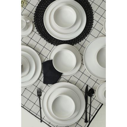 Juego de vajilla de 20 piezas, blanco/cerámica