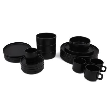 Juego de vajilla de 20 piezas negra/gres