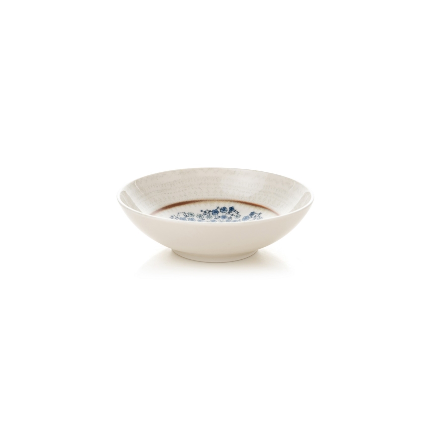 Juego de vajilla de 24 piezas azul/beige/porcelana