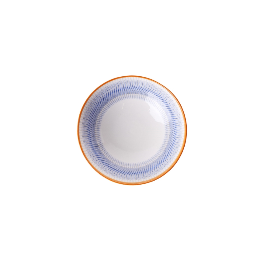 Juego de vajilla de 24 piezas azul/naranja/porcelana