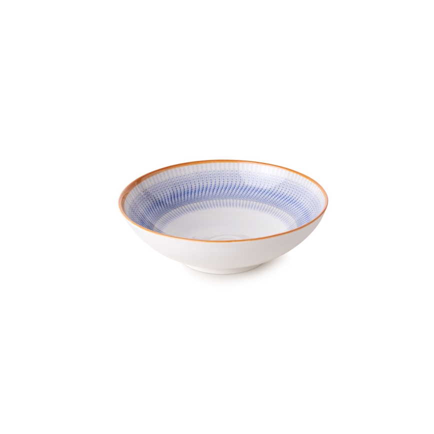 Juego de vajilla de 24 piezas azul/naranja/porcelana