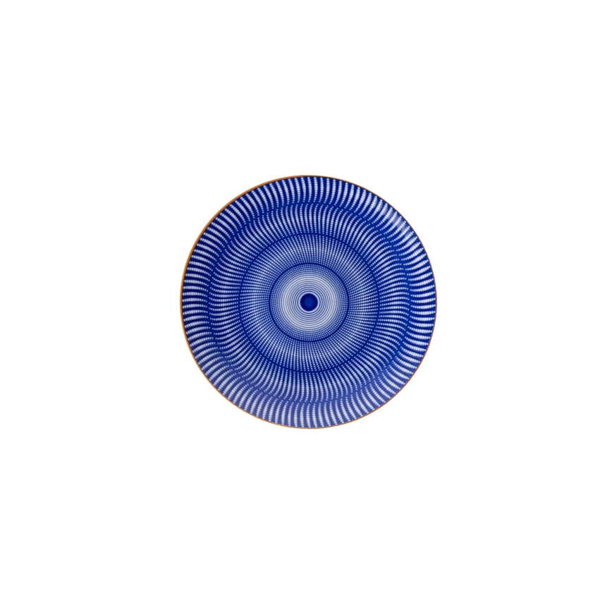 Juego de vajilla de 24 piezas azul/naranja/porcelana