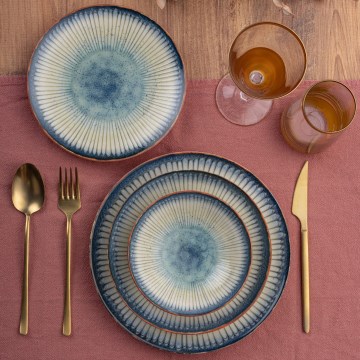 Juego de vajilla de 24 piezas azul/porcelana