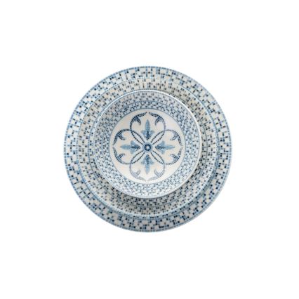 Juego de vajilla de 24 piezas azul/porcelana