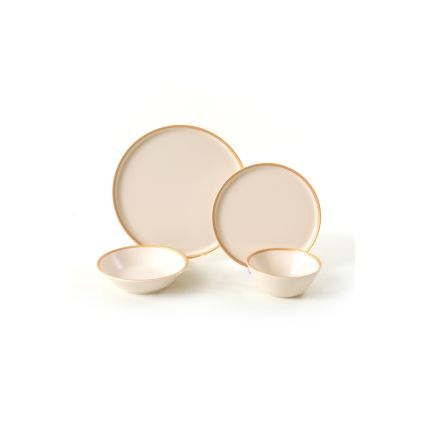 Juego de vajilla de 24 piezas beige/cerámica