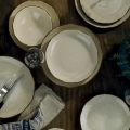 Juego de vajilla de 24 piezas beige/porcelana