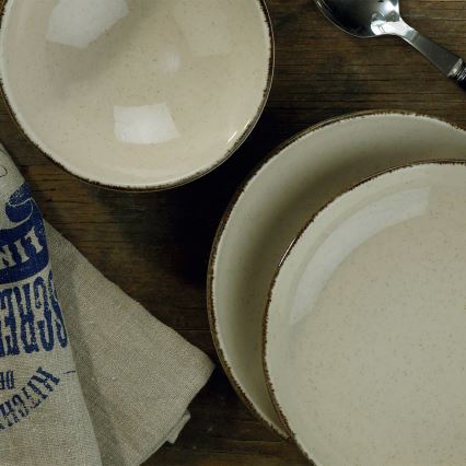 Juego de vajilla de 24 piezas beige/porcelana