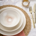 Juego de vajilla de 24 piezas beige/porcelana