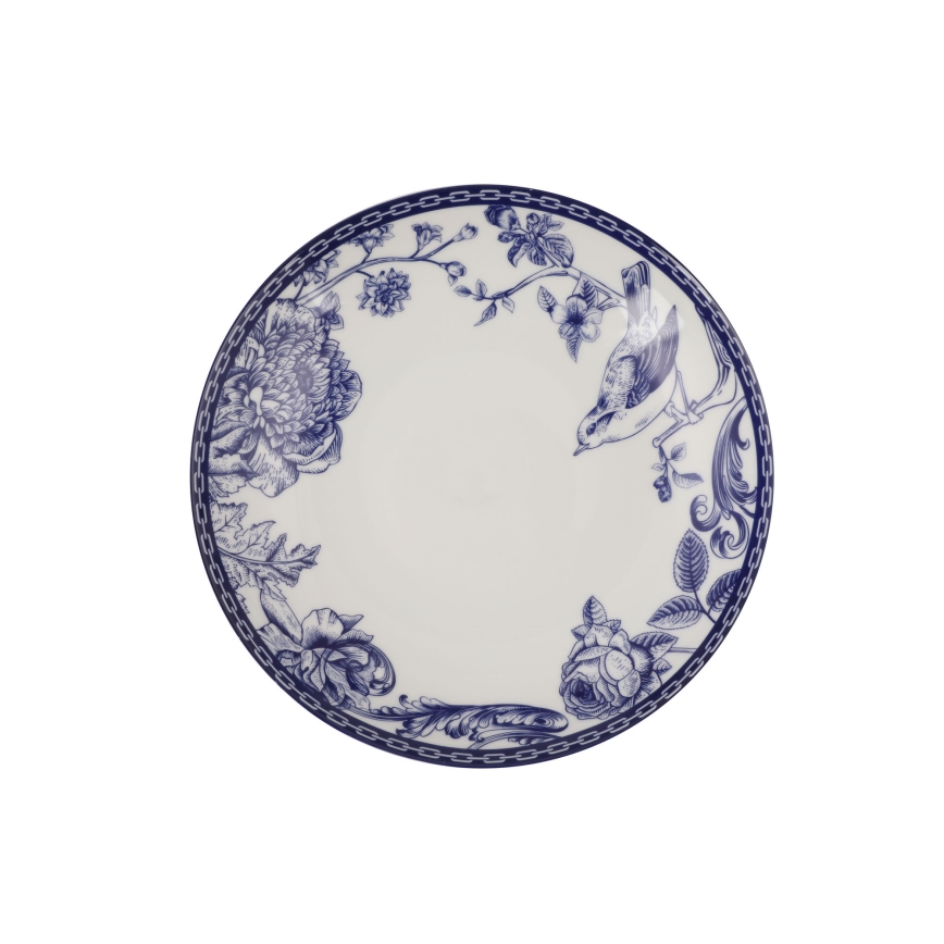 Juego de vajilla de 24 piezas blanca/azul/porcelana