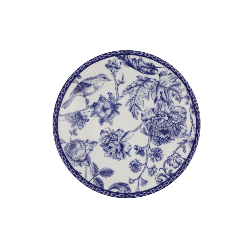 Juego de vajilla de 24 piezas blanca/azul/porcelana