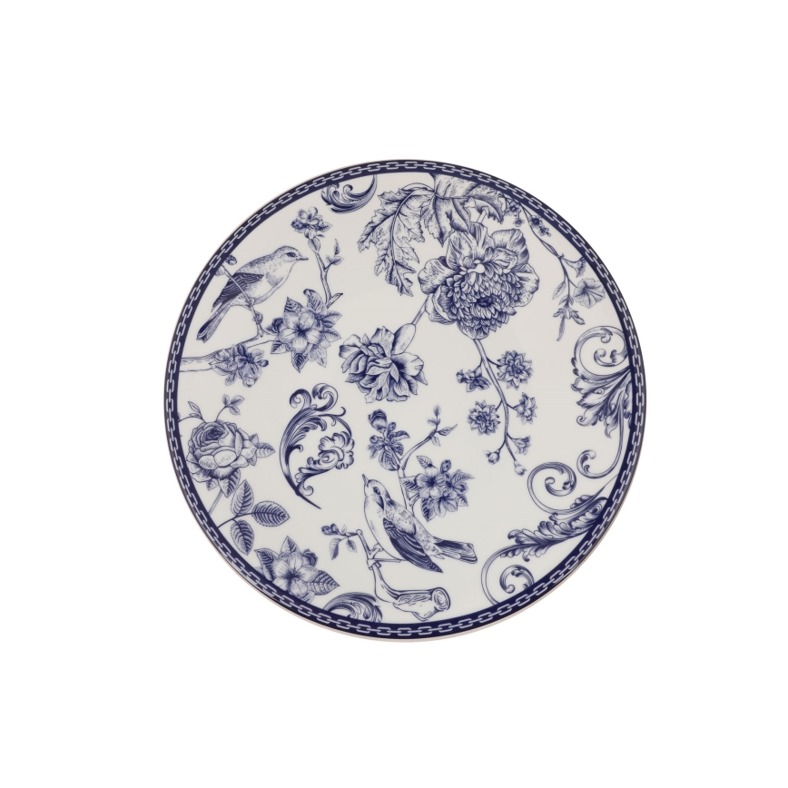 Juego de vajilla de 24 piezas blanca/azul/porcelana