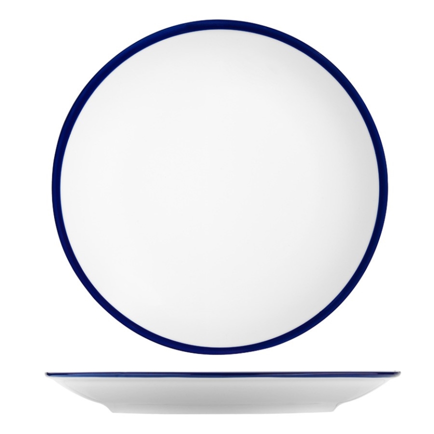 Juego de vajilla de 24 piezas blanco/azul/porcelana