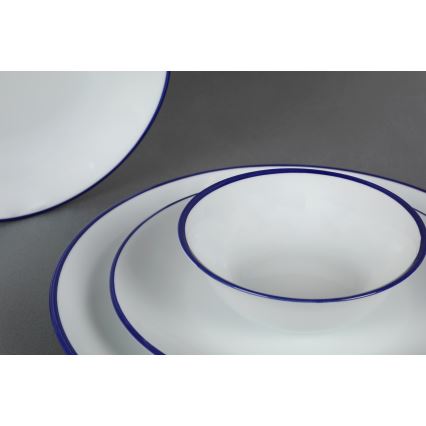 Juego de vajilla de 24 piezas blanco/azul/porcelana