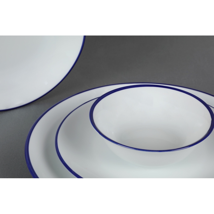 Juego de vajilla de 24 piezas blanco/azul/porcelana