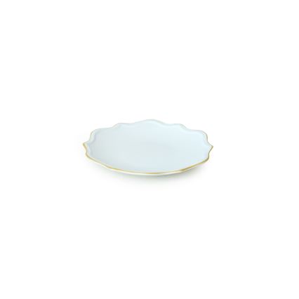Juego de vajilla de 24 piezas blanco/dorado/gres