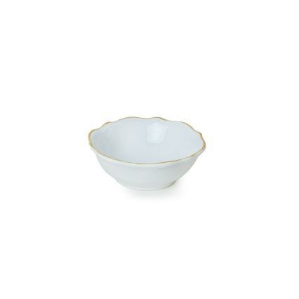 Juego de vajilla de 24 piezas blanco/dorado/gres