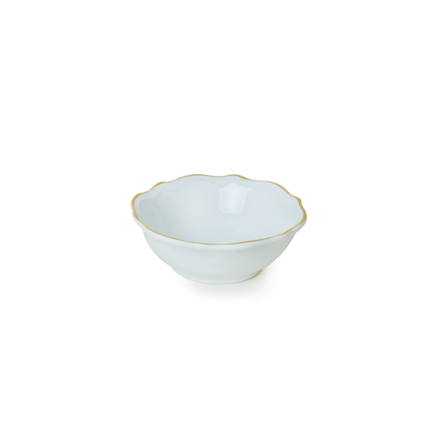 Juego de vajilla de 24 piezas blanco/dorado/gres