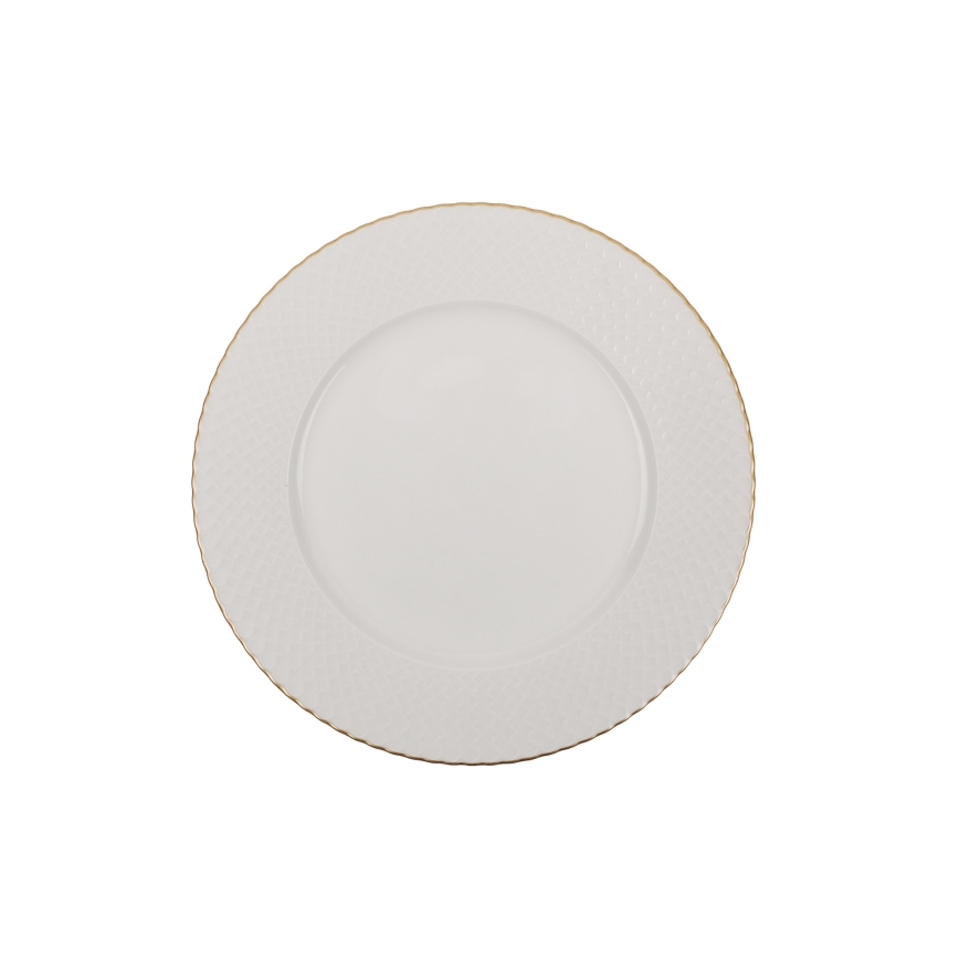Juego de vajilla de 24 piezas blanco/dorado/porcelana