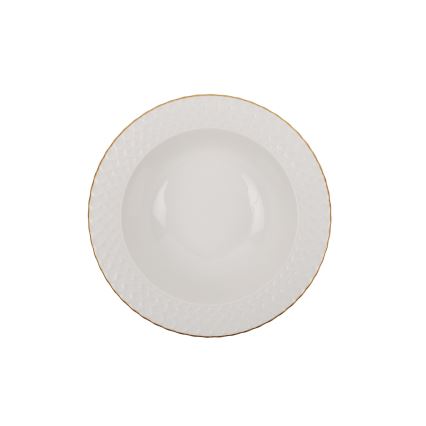 Juego de vajilla de 24 piezas blanco/dorado/porcelana