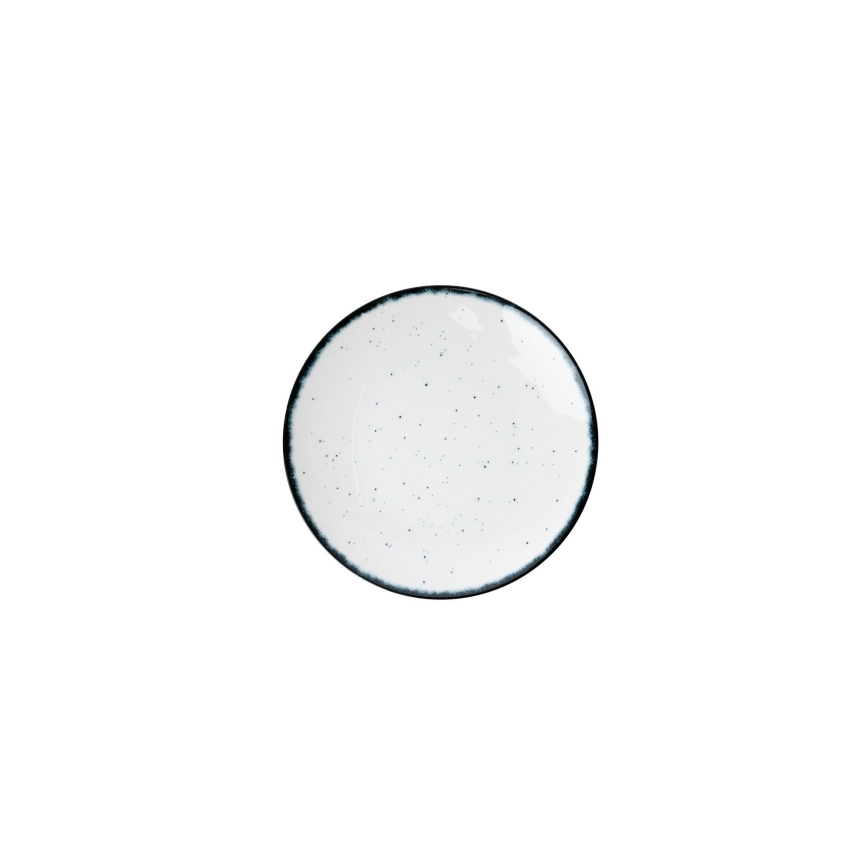 Juego de vajilla de 24 piezas blanco/negro/porcelana
