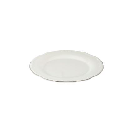 Juego de vajilla de 24 piezas blanco/plata/porcelana