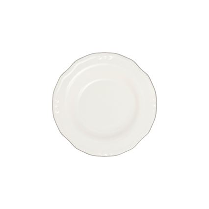 Juego de vajilla de 24 piezas blanco/plata/porcelana