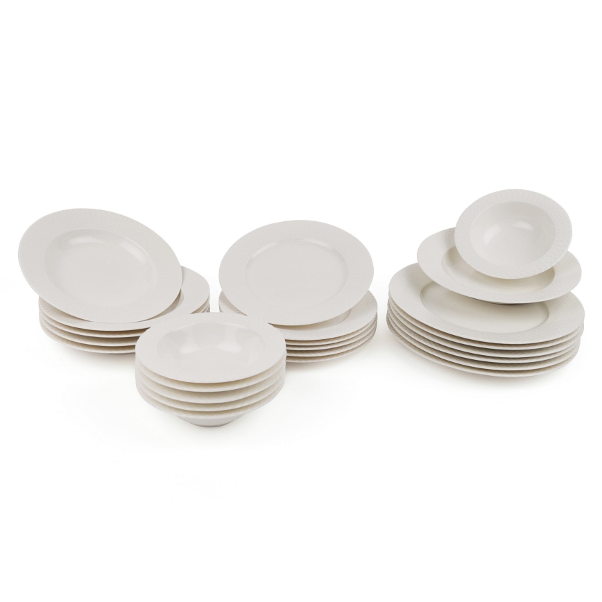 Juego de vajilla de 24 piezas blanco/porcelana