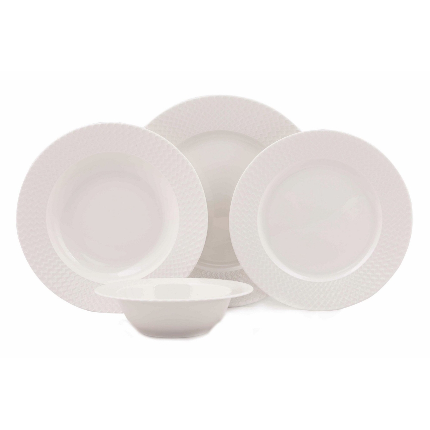 Juego de vajilla de 24 piezas blanco/porcelana