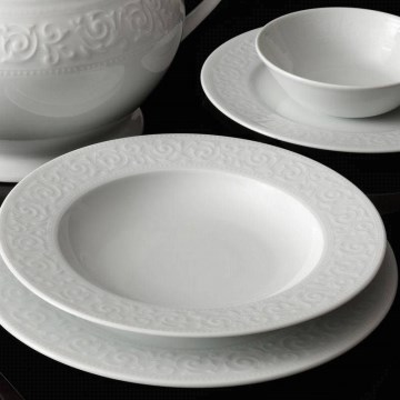 Juego de vajilla de 24 piezas blanco/porcelana