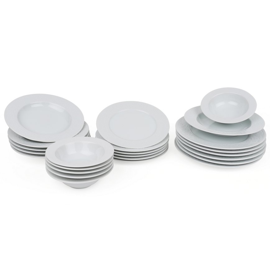 Juego de vajilla de 24 piezas blanco/porcelana