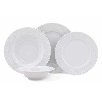 Juego de vajilla de 24 piezas blanco/porcelana