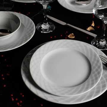 Juego de vajilla de 24 piezas, blanco/porcelana