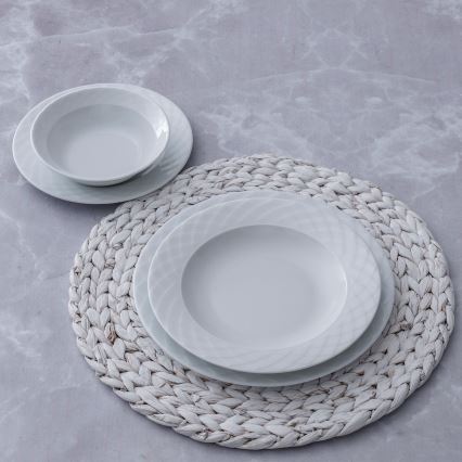 Juego de vajilla de 24 piezas, blanco/porcelana