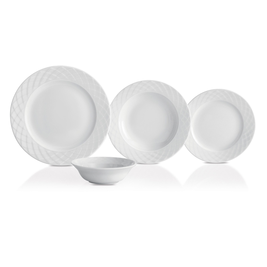 Juego de vajilla de 24 piezas, blanco/porcelana