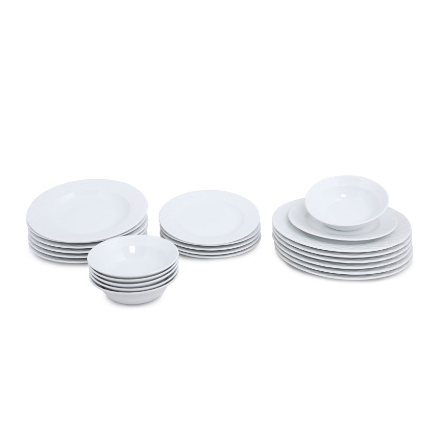 Juego de vajilla de 24 piezas, blanco/porcelana