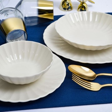 Juego de vajilla de 24 piezas, blanco/porcelana