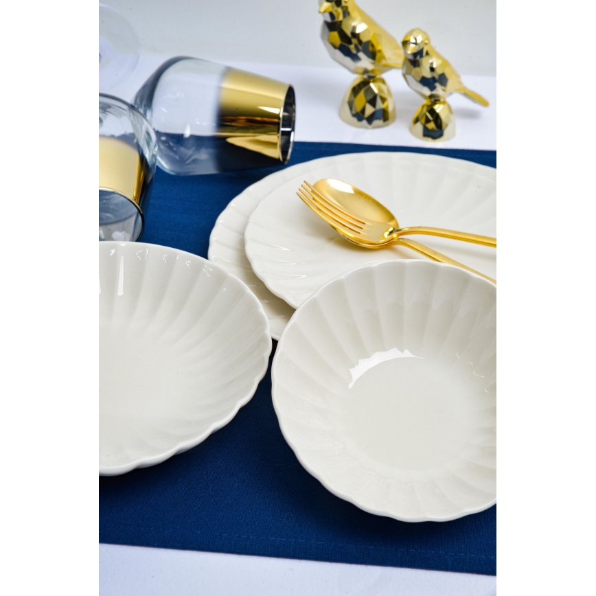 Juego de vajilla de 24 piezas, blanco/porcelana