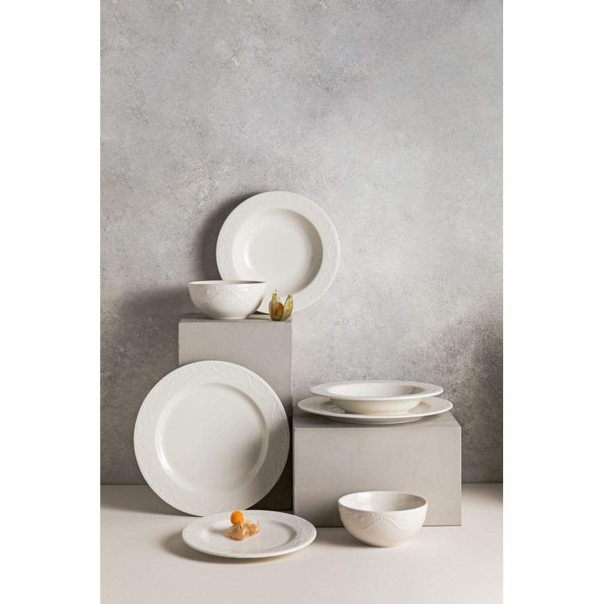 Juego de vajilla de 24 piezas, blanco/porcelana