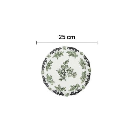 Juego de vajilla de 24 piezas blanco/verde/porcelana