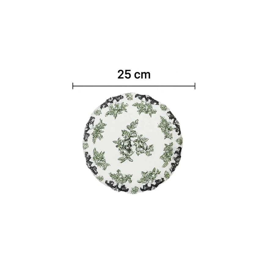 Juego de vajilla de 24 piezas blanco/verde/porcelana