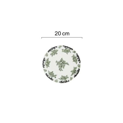 Juego de vajilla de 24 piezas blanco/verde/porcelana