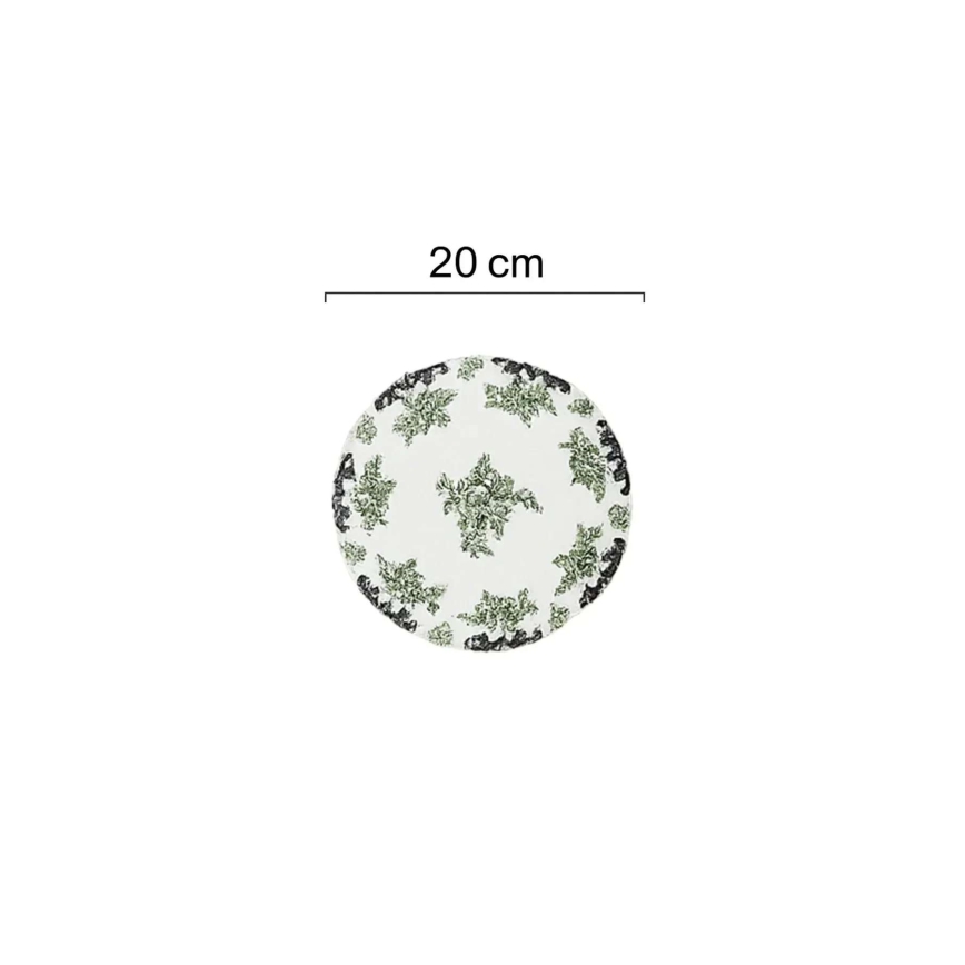 Juego de vajilla de 24 piezas blanco/verde/porcelana
